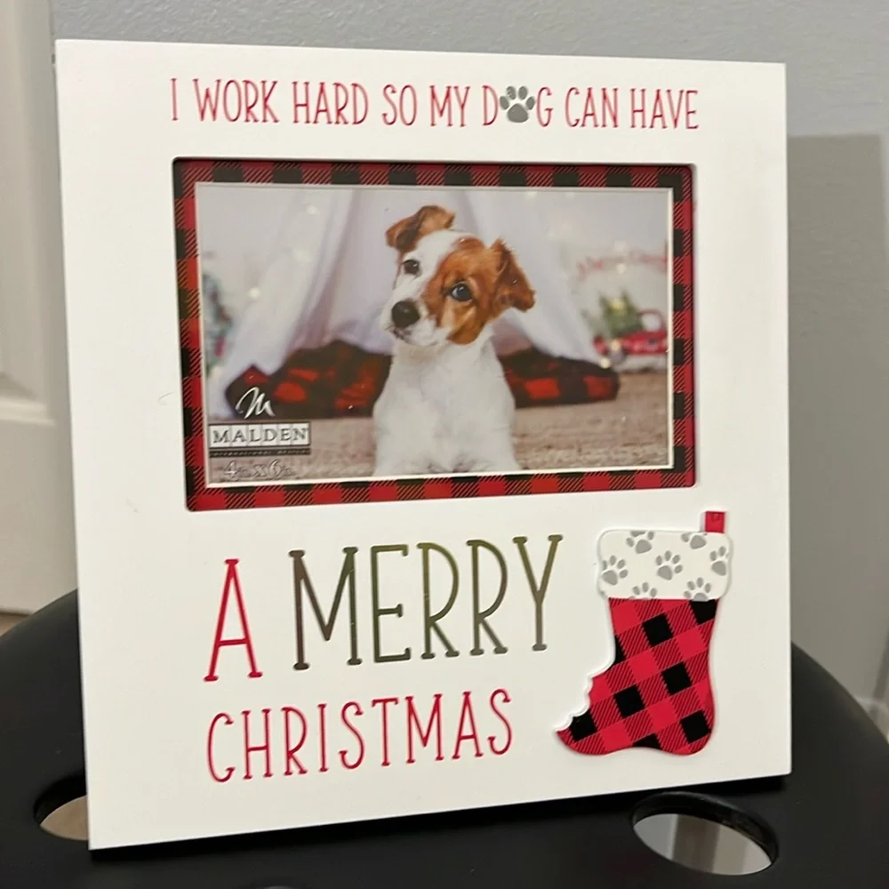 NEW DOGGY CHRISTMAS TABLE TOP FRAME